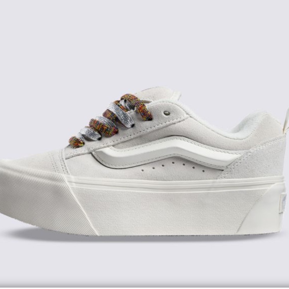 Vans Knu Stack Platform Sneakers White Multi Laces Size 7 NWT - Picture 4 of 9